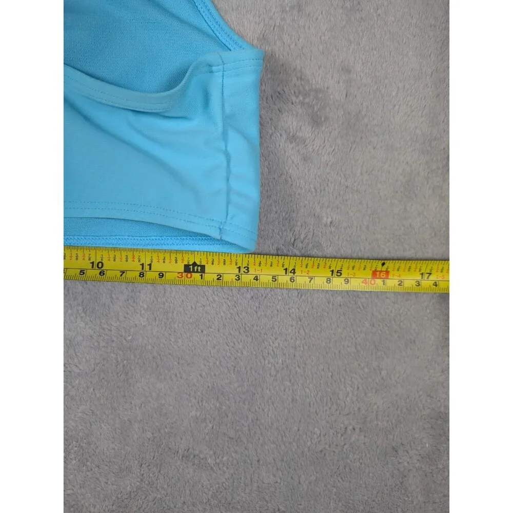 PUMA Girls Swimsuit Top Size XL Turquoise Active Summer Swimwear Performance